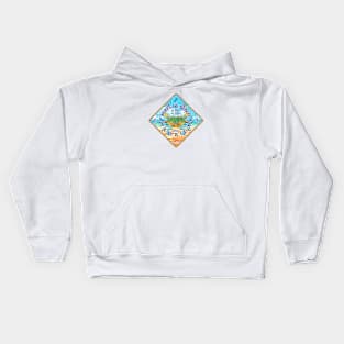 Neptune Beach, Florida, with Blue Crab on Beach Kids Hoodie